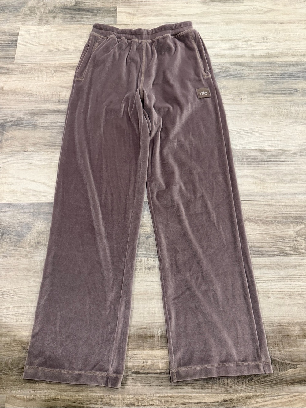 Alo Yoga Brown Velour Wide Leg Lounge Pants